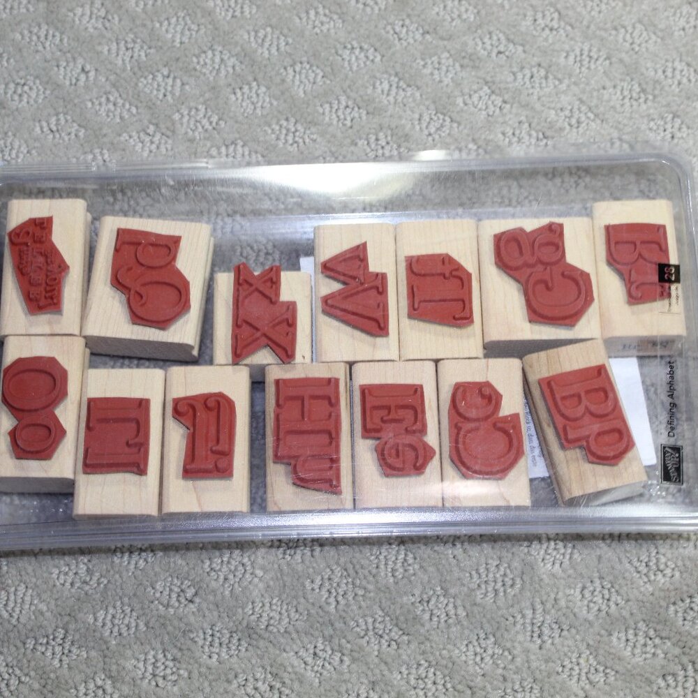 NWOT Stampin' Up Set of 28 Double Mounted Defining Alphabet Stamps - Mounted